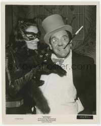 2h105 BATMAN 8.25x10 still 1966 c/u of Lee Meriwether as Catwoman with Burgess Meredith as Penguin!