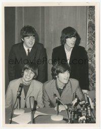 2h107 BEATLES 7x9 news photo 1965 John, Paul, Ringo & George meet the press at the Warwick Hotel!