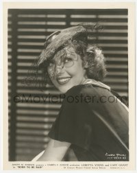 2h151 BORN TO BE BAD 8x10.25 still 1934 smiling close up of sexy Loretta Young wearing veiled hat!