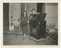 2h161 BRIDE WORE RED candid 8x10 still 1937 Joan Crawford listening to new recording between scenes!