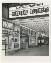 2h192 CINERAMA HOLIDAY 8.25x10 still 1955 cool image of elaborate theater front by Ray Conolly!