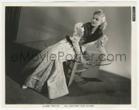 2h195 CLAIRE TREVOR 8x10.25 still 1936 modeling embroidered strawberry dress with fur by Kornman!