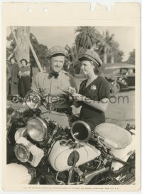 2h210 COLLEGE HOLIDAY 8x11 key book still 1936 Martha Raye gets tips from a real motorcycle cop!
