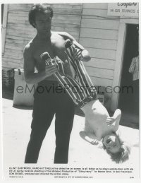 2h272 DIRTY HARRY candid 7.5x9.75 still 1971 Clint Eastwood clowning around with his son Kyle!
