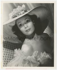 2h277 DOLORES DEL RIO 8.25x10 still 1940 beautiful portrait in hat & strapless dress by Willinger!