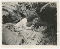 2h297 DUEL IN THE SUN 8.25x10 still 1947 c/u of Jennifer Jones waking Gregory Peck with a flower!