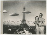 2h301 EARTH VS. THE FLYING SAUCERS 8x10 key book still 1956 Taylor, Marlowe & UFOs by Eiffel Tower!