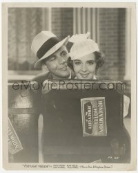 2h340 FOOTLIGHT PARADE 8x10 still 1933 great portrait of Dick Powell & Ruby Keeler behind suitcase!