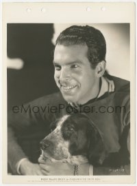 2h352 FRED MACMURRAY 8x11 key book still 1935 Paramount studio portrait smiling with his dog!