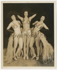 2h385 GOLDEN RHYTHM 8.25x10 still 1930s three lovely ladies in skimpy showgirl outfits w/feathers!