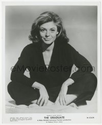 2h396 GRADUATE 8.25x10 still 1967 seated portrait of Anne Bancroft as Mrs. Robinson on bed!