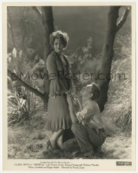 2h433 HOOPLA 8x10.25 still 1933 Richard Cromwell romances sexy Clara Bow in the forest, pre-Code!