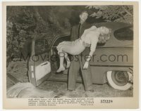 2h441 HOT ROD RUMBLE 8x10 still 1957 Wright King carries sexy Leigh Snowden from car wreckage!