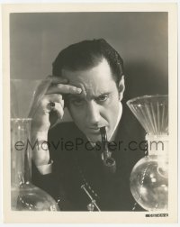 2h442 HOUND OF THE BASKERVILLES 8x10 still 1939 Basil Rathbone as Sherlock Holmes w/ pipe in lab!