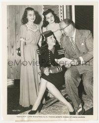 2h452 I'LL BE YOURS candid 8.25x10 still 1946 Deanna Durbin & director Seiter w/2 real usherettes!
