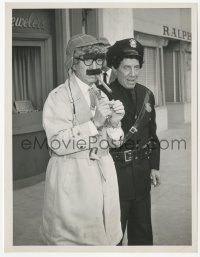 2h458 INCREDIBLE JEWEL ROBBERY TV 7x9.25 still 1959 Harpo in disguise as Groucho w/Chico Marx as cop!
