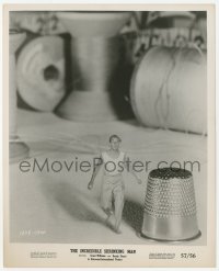 2h459 INCREDIBLE SHRINKING MAN 8x10 still 1957 special FX image of tiny Grant Williams by thimble!