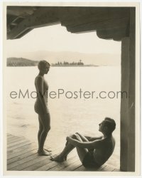 2h501 JOAN BLONDELL 8x10 news photo 1931 young & sexy in swimsuit with Robert Allen by mountain lake!