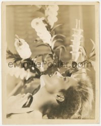 2h528 KATHARINE HEPBURN 8x10 still 1935 portrait looking upward by flowers from Sylvia Scarlett!