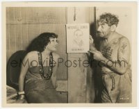 2h545 KONGO candid 8x10.25 still 1932 Mitchell Lewis showing poster of himself to Lupe Velez!
