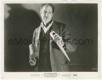 2h557 LAST MAN ON EARTH 8x10.25 still 1964 Vincent Price about to drive a stake into vampire!