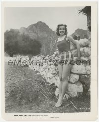 2h564 LESLIE PARRISH 8.25x10.25 still 1950s the sexy Fox actress in skimpy outfit by rock wall!