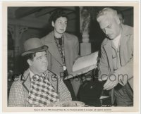 2h676 NAUGHTY NINETIES candid 8.25x10 still 1945 Lou Costello with script clerk & makeup man!