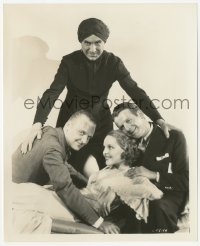2h681 NIGHT OF TERROR candid 8x10 still 1933 creepy Hindu servant Bela Lugosi posing with top cast!