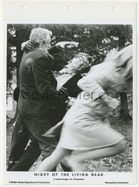 2h684 NIGHT OF THE LIVING DEAD 8x11 key book still 1968 O'Dea runs from man fighting with zombie!
