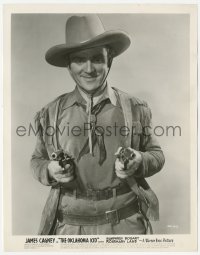 2h700 OKLAHOMA KID 8x10.25 still 1939 best portrait of cowboy James Cagney pointing two guns!