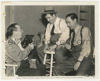 2h710 ONE NIGHT IN THE TROPICS candid 8x10 still 1940 Hugh Herbert visits Abbott & Costello on set!