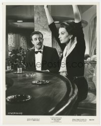 2h734 PINK PANTHER 8x10 still R1966 confused Peter Sellers watches Capucine raising her arms!