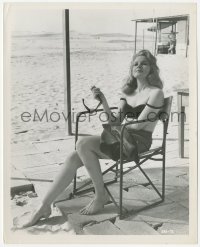 2h845 STATION SIX-SAHARA candid 8x10 still 1964 sexy barely dressed Carroll Baker between scenes!