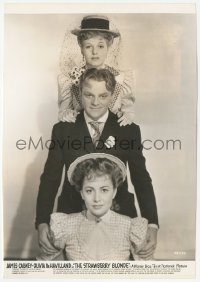 2h855 STRAWBERRY BLONDE 7.25x9.25 still 1941 James Cagney between Rita Hayworth & Olivia De Havilland