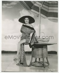2h860 SUNSET BOULEVARD 7.5x9.25 still 1950 Gloria Swanson looking lovely in leopard outfit!