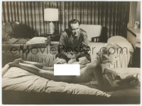 2h866 SYLVIA 7x9.25 still 1965 Edmond O'Brien looks at sexy naked Carroll Baker on bed!