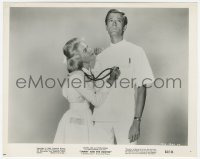 2h871 TAMMY & THE DOCTOR 8.25x10.25 still 1963 pretty Sandra Dee checks Peter Fonda's heartbeat!