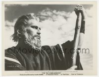 2h880 TEN COMMANDMENTS 8x10.25 still 1956 best portrait of Charlton Heston as Moses with staff!