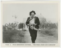 2h886 TEXAS CHAINSAW MASSACRE 8x10.25 still 1974 great image of Leatherface running with chainsaw!