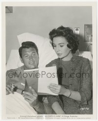 2h900 THIS EARTH IS MINE candid 8x10 still 1959 Jean Simmons reads script w/Rock Hudson in hospital!