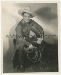 2h918 TOM MIX 8x10 still 1929 wonderful cowboy portrait with hat & lasso by Ernest A. Bachrach!