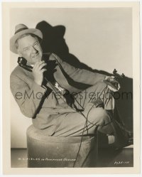 2h949 W.C. FIELDS 8.25x10.25 still 1930s Paramount studio portrait of the comedian holding phone!