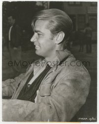 2h965 WHISPERING SMITH candid 7.25x9.25 still 1948 close up of Alan Ladd relaxing between scenes!