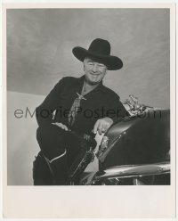 2h975 WILLIAM BOYD deluxe 8x10 still 1954 Hopalong Cassidy leaning on Cadillac by Parry & Beerman!