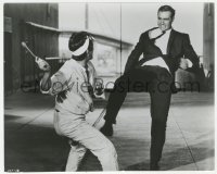 2h996 YOU ONLY LIVE TWICE 8x10 still 1967 Sean Connery as James Bond kicking bad guy with wrench!