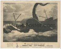 2h474 IT CAME FROM BENEATH THE SEA English FOH LC 1955 Ray Harryhausen, monster tentacles on ship!