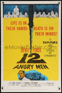 2j045 12 ANGRY MEN 1sh 1957 Henry Fonda, Sidney Lumet jury classic, life is in their hands