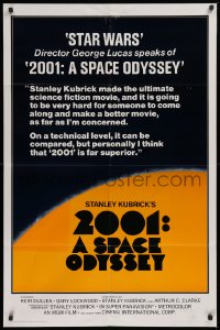 2j049 2001: A SPACE ODYSSEY 1sh R1978 George Lucas raves about Stanley Kubrick's sci-fi classic!