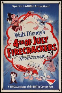 2j053 4TH OF JULY FIRECRACKERS 1sh 1953 Mickey Mouse, Donald Duck & nephews, Pluto, Disney cartoon!