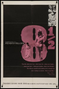 2j057 8 1/2 1sh 1963 Federico Fellini classic, Marcello Mastroianni & Claudia Cardinale!